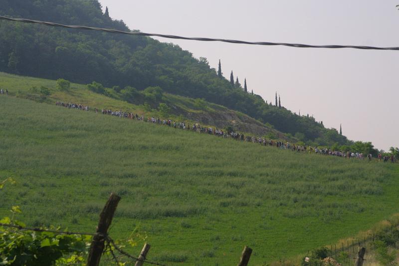 00701.jpg - After church the towns folk headed out of town for an open air service