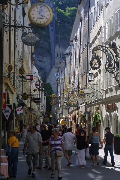 00299.jpg - View down Getreidegasse toward the Blasiuskirche, Salzburg