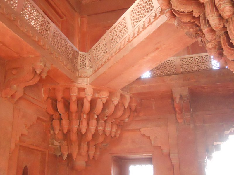 2198310_FatehpurSikri.jpg - Carving inside the Diwan-i-Khas. Fatehpur Sikri.