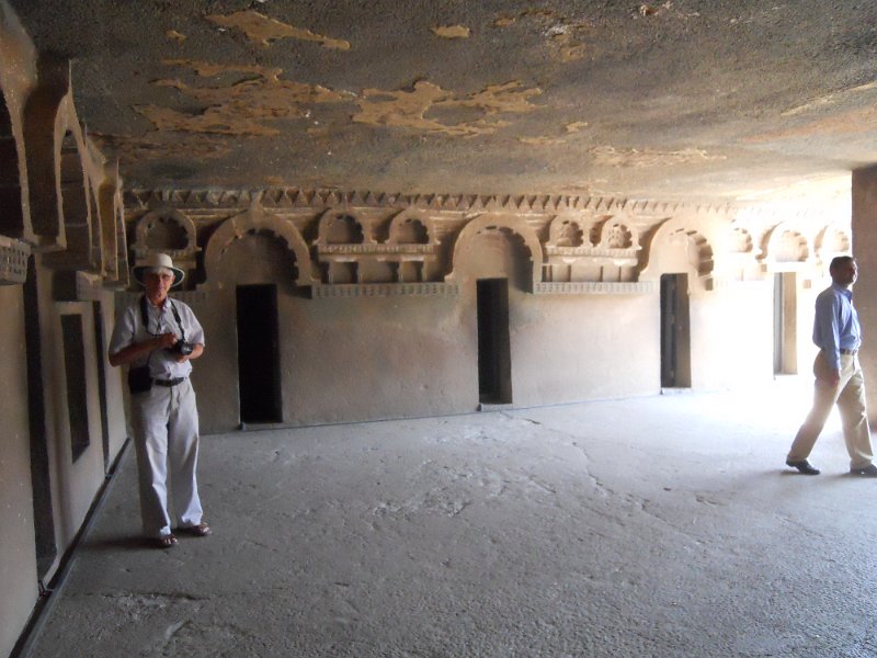2033989_AjantaCaves.jpg - Jim and monastery cells. The Ajanta Caves.