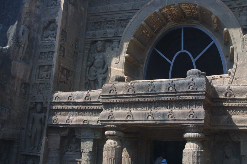 2042000_TempleDoorwayAjantaCaves.jpg - Temple entrance. The Ajanta Caves.