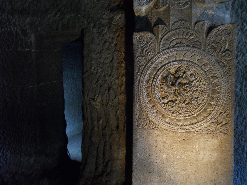 2053113_AjantaCaves.jpg - Pillar detail. The Ajanta Caves.