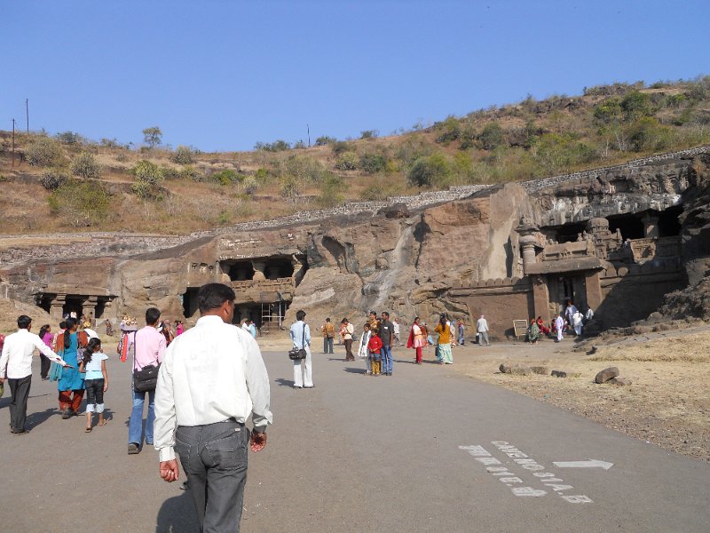 2059140_ApproachingElloraCaves.jpg - The Ellora Caves. The guy in the white shirt is our guide.