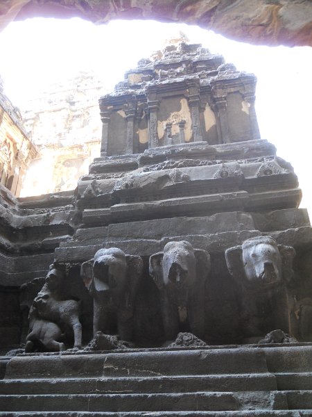 2099193_ElloraCaves.jpg - Elephant carvings inside the Kailash Temple. The Ellora Caves.