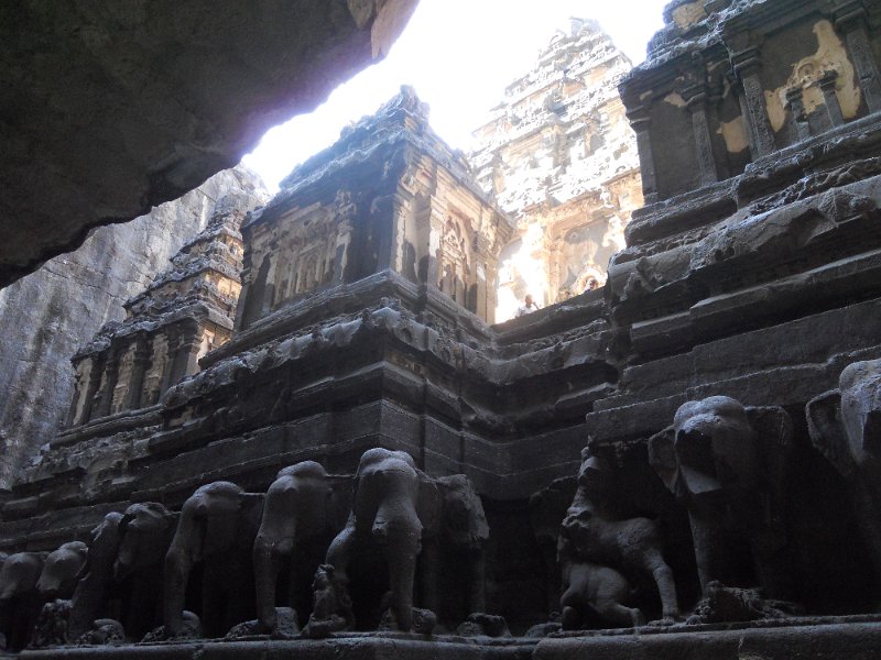 2099194_ElloraCaves.jpg - Elephant carvings inside the Kailash Temple. The Ellora Caves.