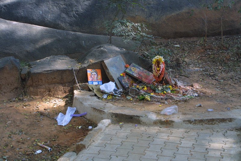 1064000_BullTempleBangalore.jpg - Small shrine in park outside Big Bull Temple.