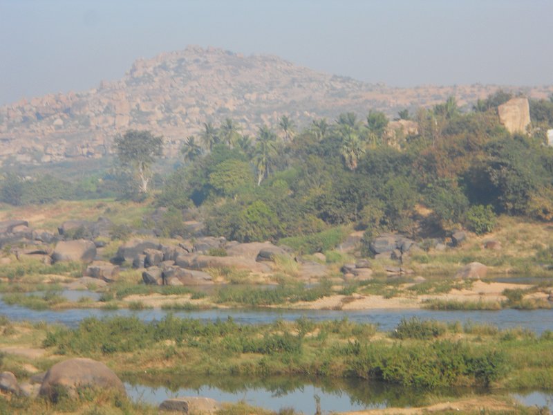 1101639_ViewFromRoadToHampi.jpg - View of the river at Hampi.