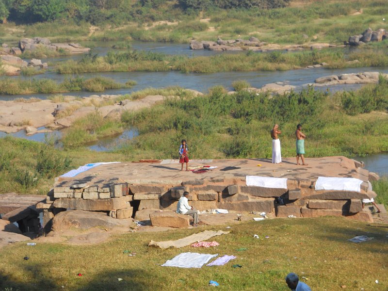 1108641_BathingAtHampi.jpg - Bathers at Hampi.