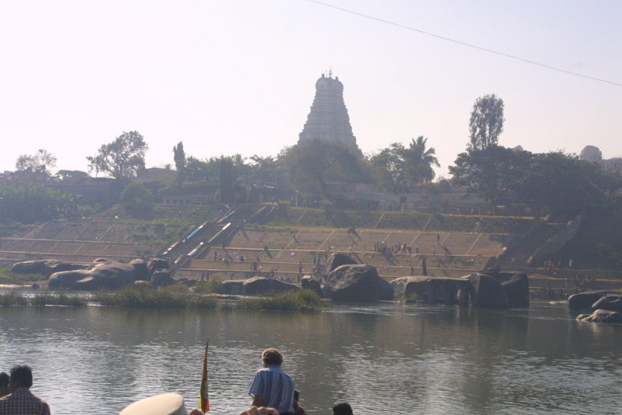 1115000_Hampi.jpg - Looking at the temple steps from across the river at Hampi.