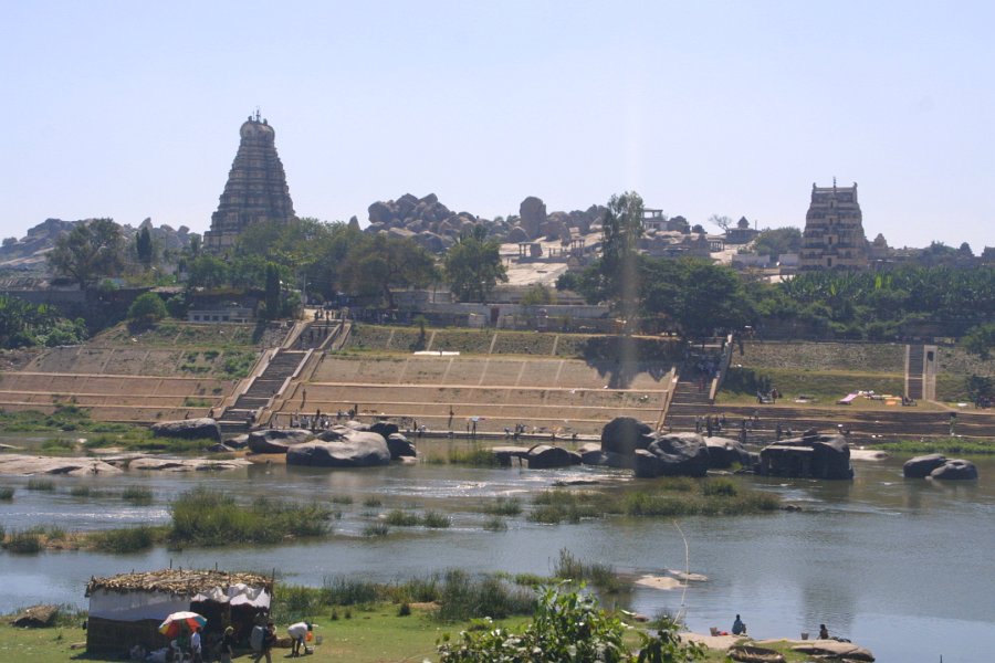 1132000_TemplesAcrossTheRiver2Hampi.jpg - View of Hampi from across the river.