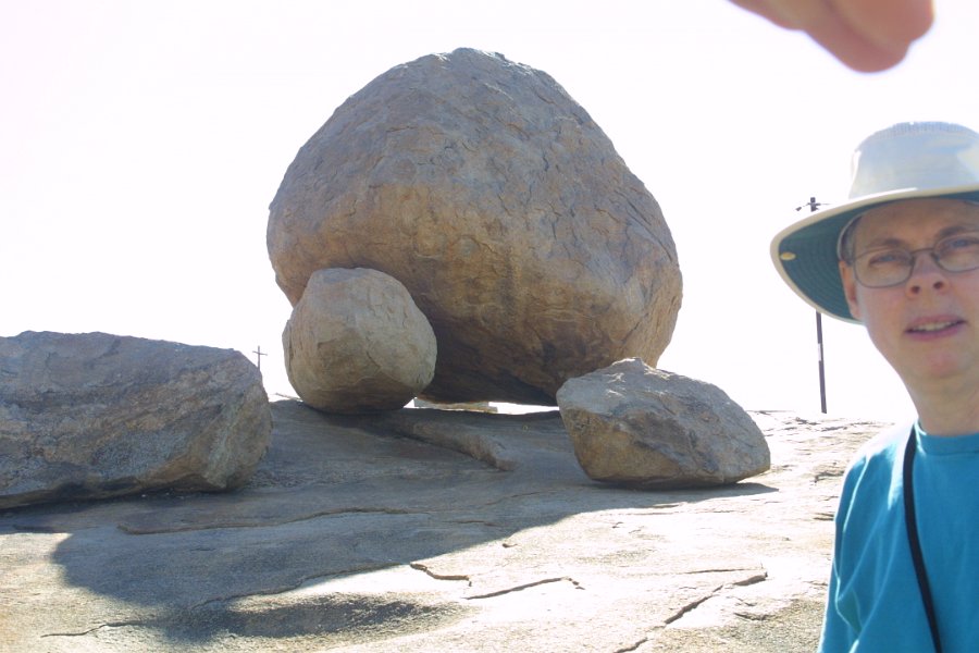 1158000_KathyAndbouldersHampi.jpg - Kathy with boulders at Hampi.