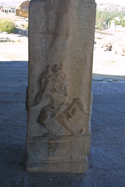 1184000_CarvingOnPillarHampi.jpg - Detail on pilar at Kadalekalu Ganesha temple.