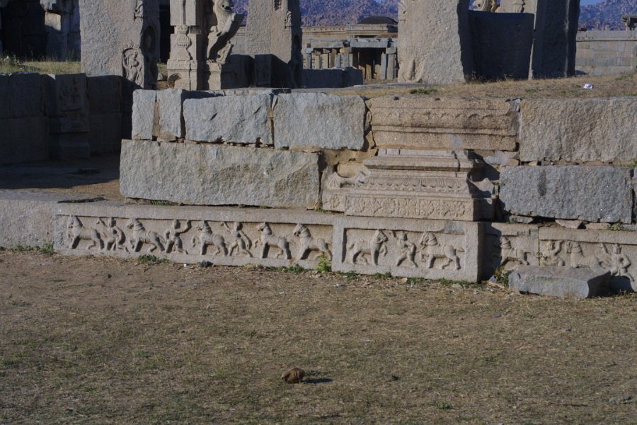 1203000_HorseMotifRuinsHampi.jpg - Ruins near Vitthala Temple Hampi.