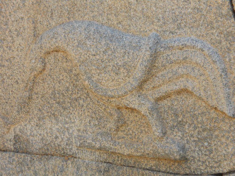 1288666_MuseumZenanaEnclosureHampi.jpg - Carving at the Museum inside the Zenana Enclosure. Hampi.