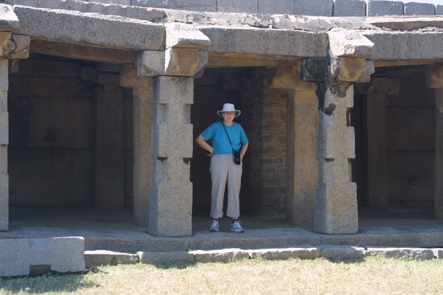 1360000_KathyAtRoyalTempleHampi.jpg - Kathy at the Hazara Rama Temple. Hampi.