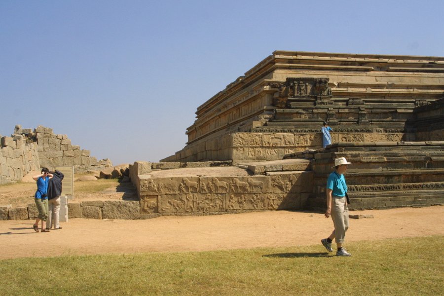 1390000_JenAndKathyMahanavamiDibbaHampi.jpg - Mahanavami Dibba in Royal Enclosure. Hampi.