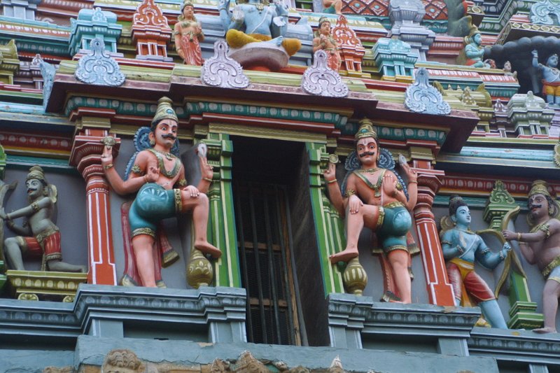 1677000_KoodalAlagarTemple.jpg - Tower detail Inside the Koodal Alagar Temple. Madurai.