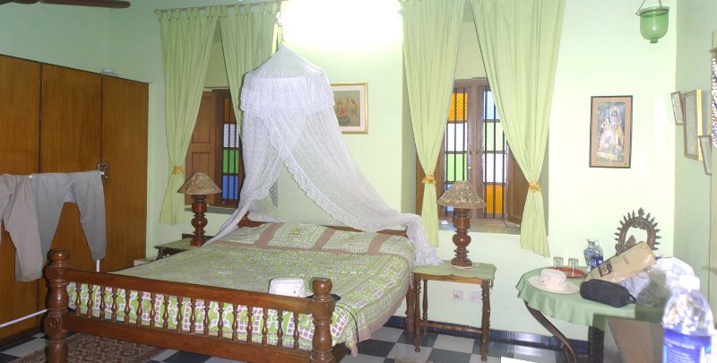 1898100_OurRoomAtTheGuestHouseInPondi.jpg - Our room at the guest house in Pondicherry.