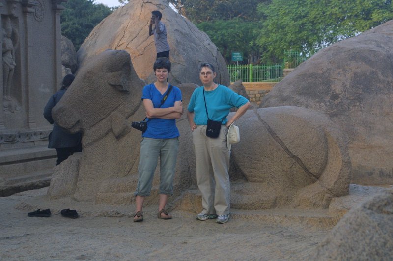 1947000_TheFiveRathas.jpg - Jen and Kathy at the Five Rathas. Mahabalipuram.