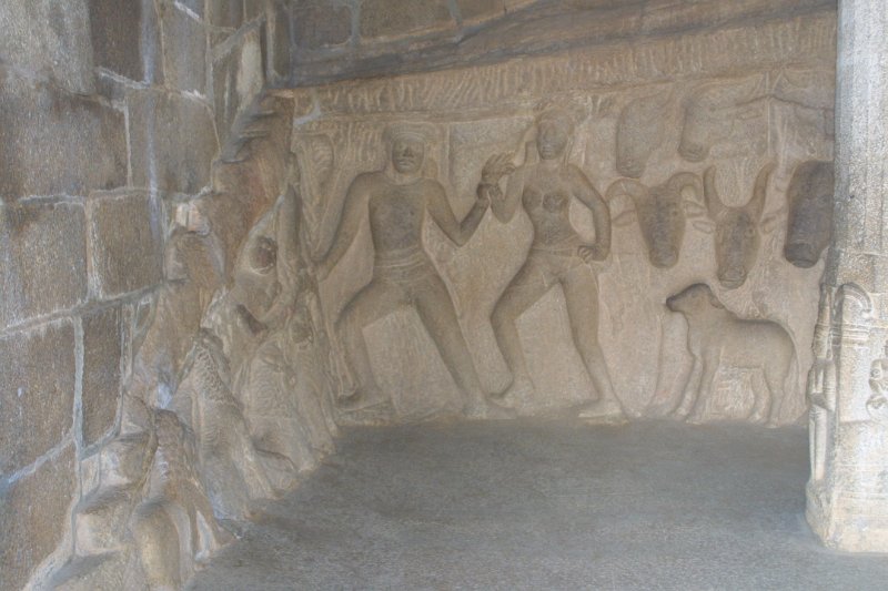 1967000_RockCutTempleMahabalipuram.jpg - Carvings inside temple at Mahabalipuram.