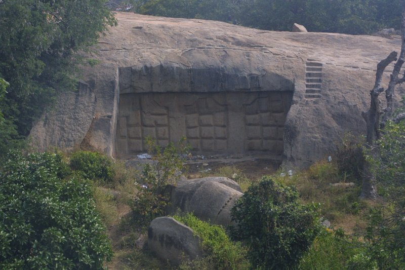 1978000_BeginningOfRockCutTemple.jpg - Beginnings of a rock cut temple. Mahabalipuram.