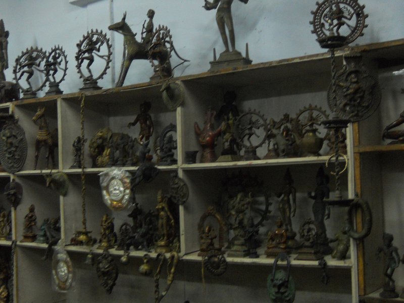 1742914_MetalStatuesByHandThanjavur.jpg - Shelves of the finished product.