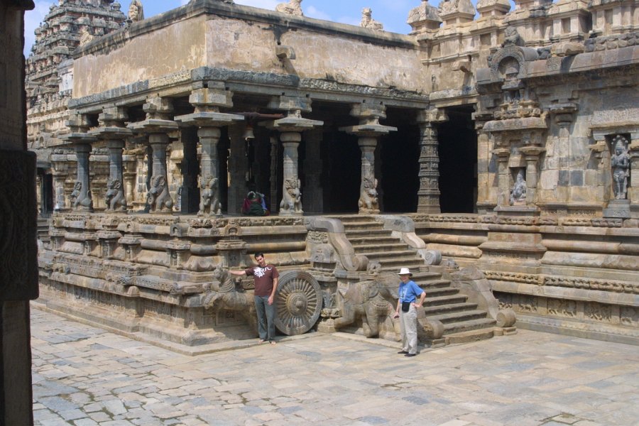 1763000_AiravateswararTemple.jpg - Martin and Kathy at the Airavateswarar Temple. Darasuram.