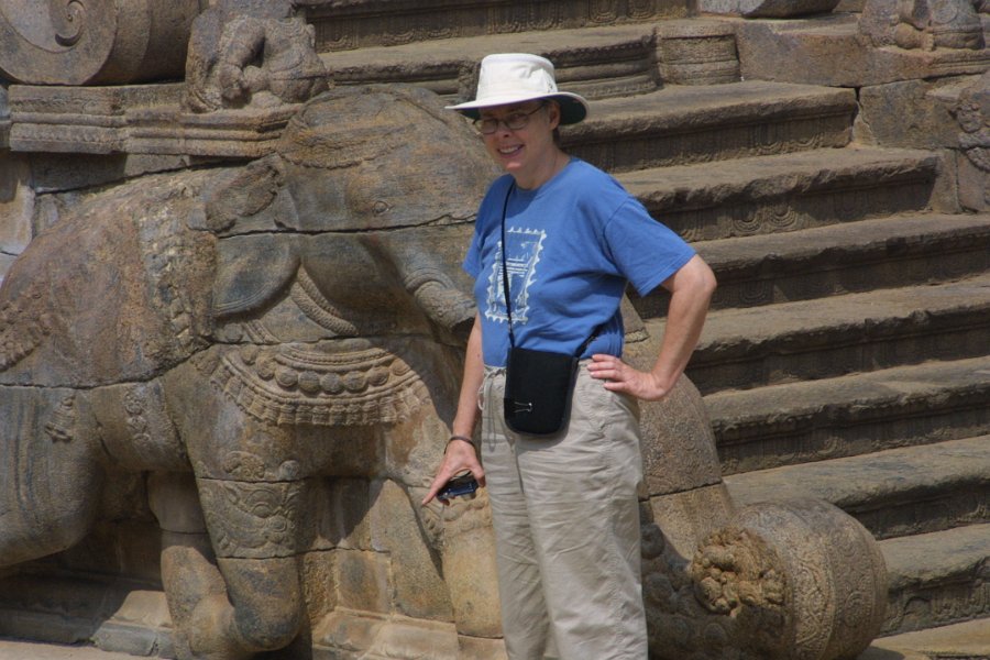 1764000_AiravateswararTemple.jpg - Kathy at the Airavateswarar Temple. Darasuram.