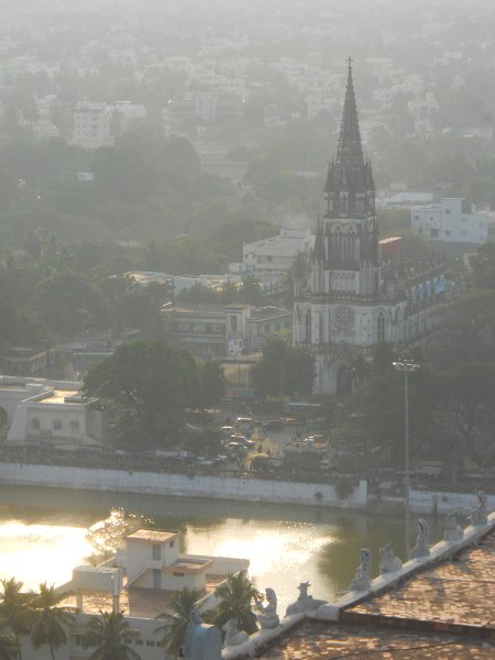 1826943_ViewFromRockFortThiruchi.jpg - View of St. Anthony of Paduva church from the Rock Fort. Thiruchi.