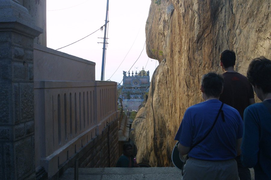 1831000_RockFortTemple.jpg - Heading down the stairs at the Rock Fort. Thiruchi.