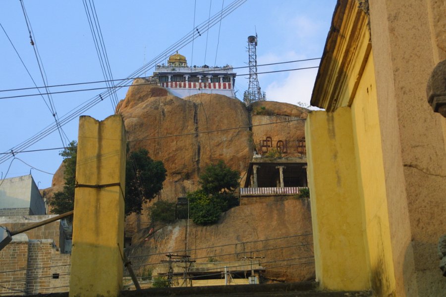 1837000_RockFortTemple.jpg - View of the Rock Fort from the street. Thiruchi.