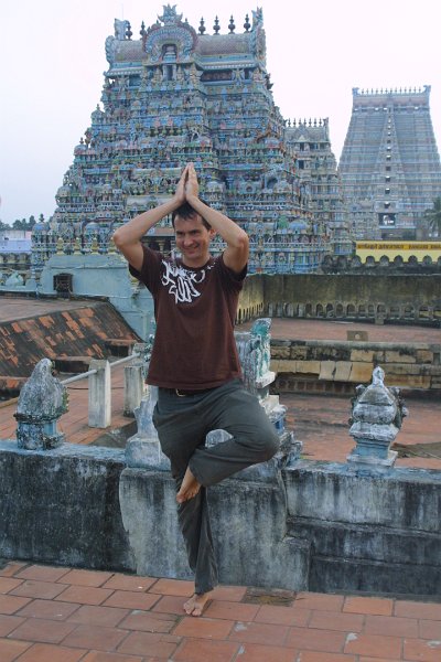 1849000_MartinOnRoofOfRanganathaswamyTemple.jpg - Martin on the roof of the Ranganathaswamy Temple. Thiruchi.